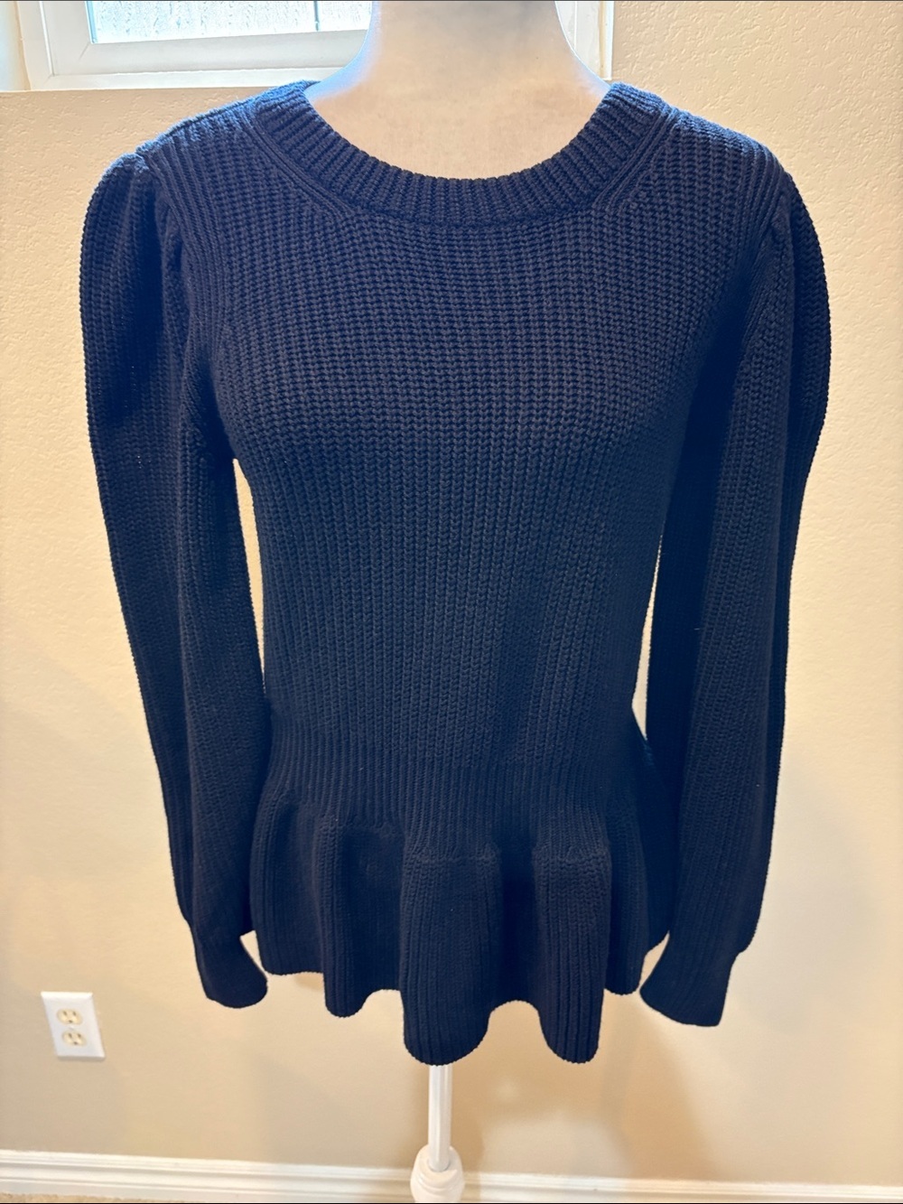 Goodthreads Black Peplum Crewneck Sweater